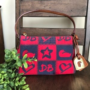 Dooney & Bourke Small Red and Navy Patchwork Bag